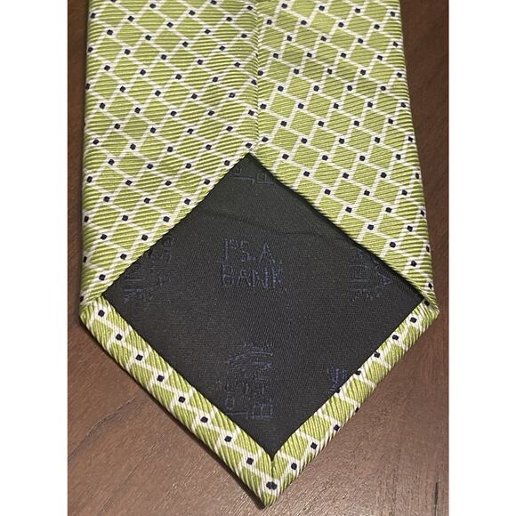 Jos. A. Bank Executive Collection Green Blue Hand Made 100% Silk Men’s Neck Tie - Picture 2 of 9